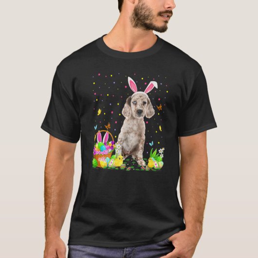 Funny Easter Hunting English Setter Dog Easter T-shirt (Voorkant)