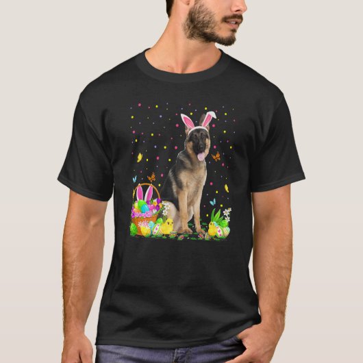 Funny Easter Hunting German Shepherd Dog Easte T-shirt (Voorkant)