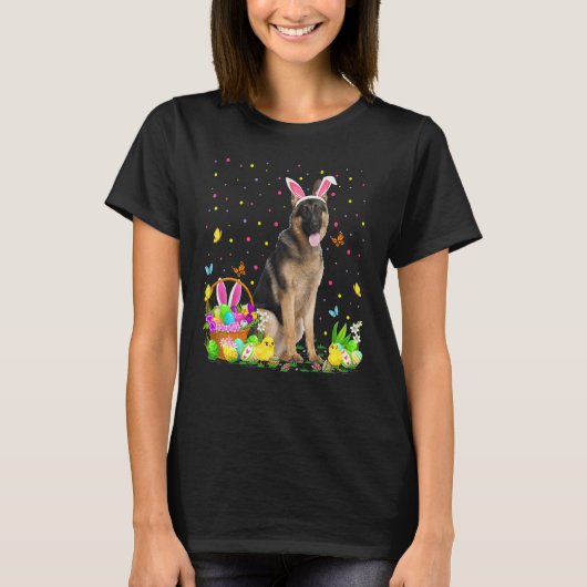 Funny Easter Hunting German Shepherd Dog Easte T-shirt (Voorkant)