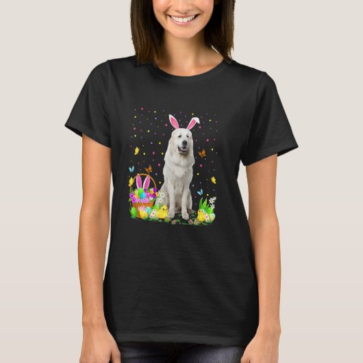 Funny Easter Hunting Great Pyreneeën Dog Easter T-shirt (Voorkant)