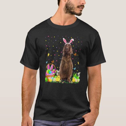 Funny Easter Hunting Irish Setter Dog Easter S T-shirt (Voorkant)