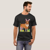 Funny Easter Hunting Rough Collie Dog Easter S T-shirt (Voorkant volledig)