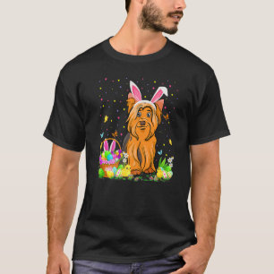 Funny Easter Hunting Yorkshire Terrier Dog Eas T-shirt