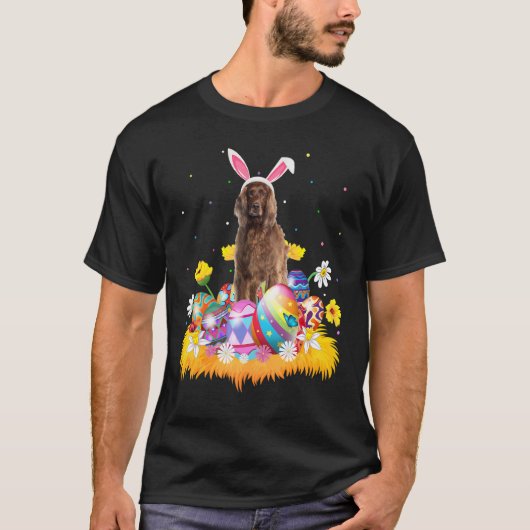 Funny Easter Irish Setter Dog Paaszondag T-shirt (Voorkant)