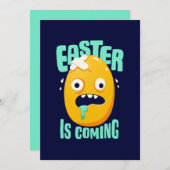 Funny Easter komt uit Gele Eieren Feestdagenkaart (Voorkant / Achterkant)