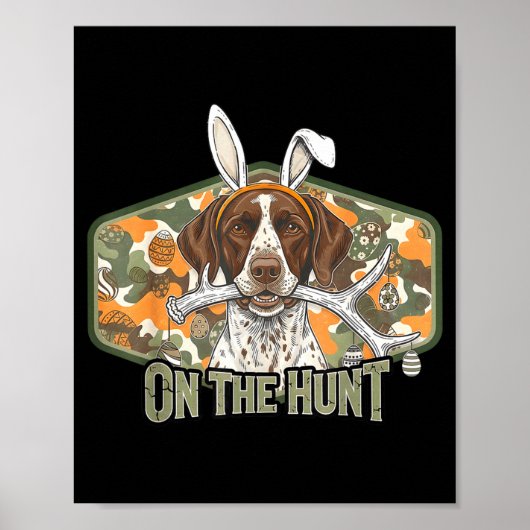 Funny easter labrador retriever on the hunt bunny poster (Voorkant)