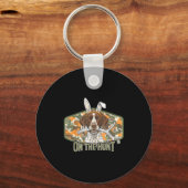 Funny easter labrador retriever on the hunt bunny sleutelhanger (Voorkant)