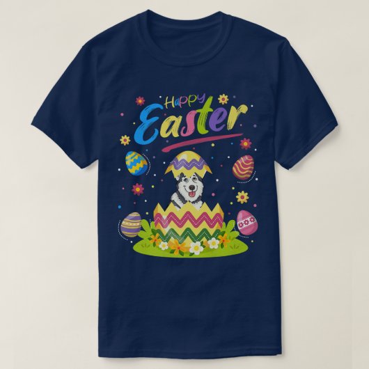 Funny Easter Lover Alaskan Malamute Dog Happy T-shirt (Design voorkant)