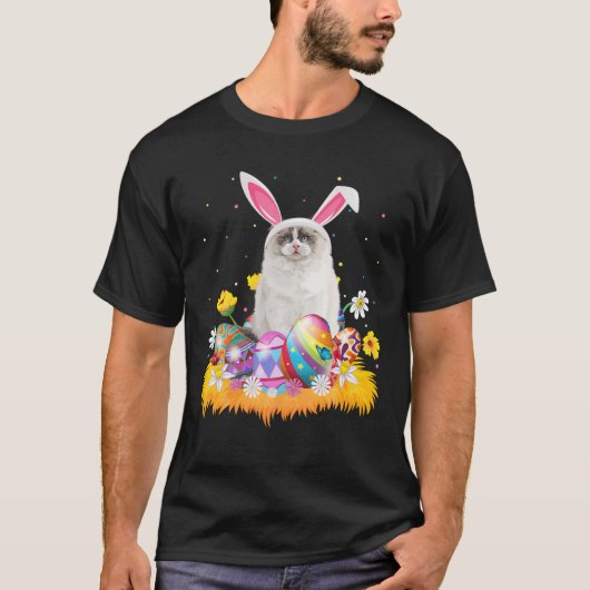 Funny Easter Lover Cute Ragdoll Cat Easter Sun T-shirt (Voorkant)