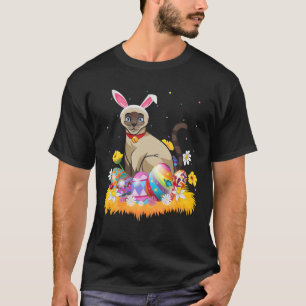Funny Easter Lover Cute Siamese Cat Easter Sun T-shirt