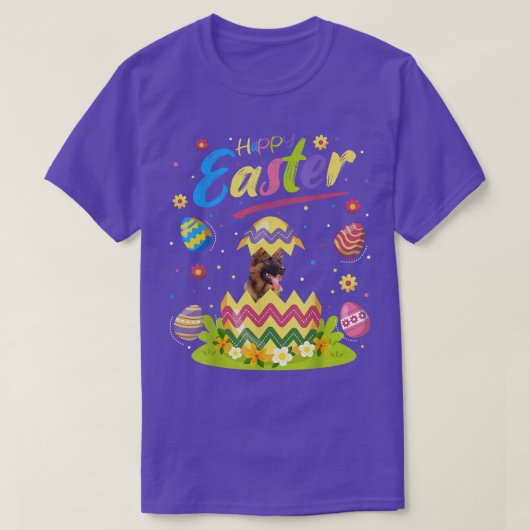 Funny Easter Lover German Shepherd Dog Happy E T-shirt (Design voorkant)