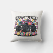 Funny Easter Monster Truck Egg Crusher Pun Boys Kussen (Achterkant)