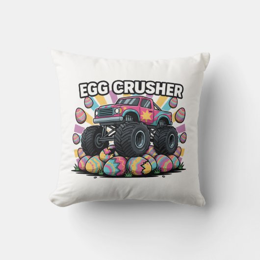 Funny Easter Monster Truck Egg Crusher Pun Boys Kussen (Voorkant)