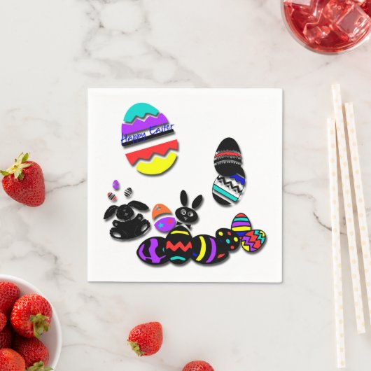 Funny Easter Paper Napkins Digital Embossed effect Servetten (Insitu)