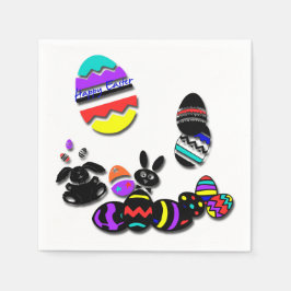 Funny Easter Paper Napkins Digital Embossed effect Servetten