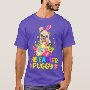 Funny Easter Pug Bunny Ear Eggs Basket Dogs Kinder T-shirt