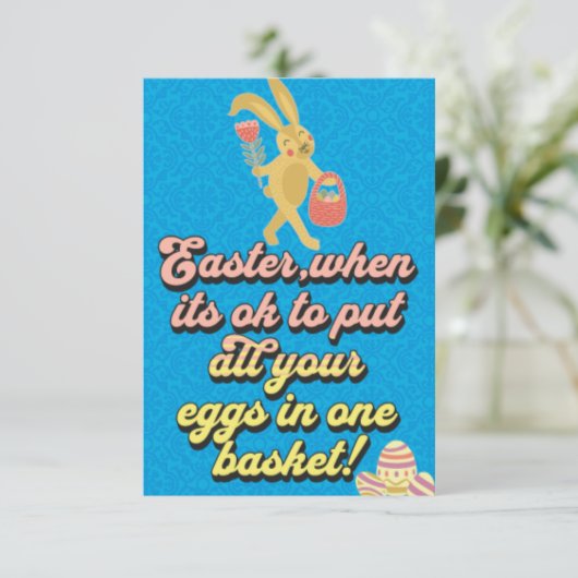 Funny Easter Pun Quote Kaart (Staand voorkant)