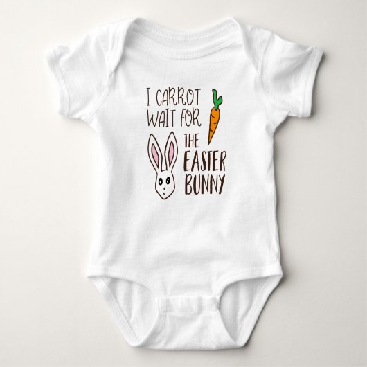 Funny Easter Quote Carrot wacht Bunny Gezegde Humo Romper (Voorkant)