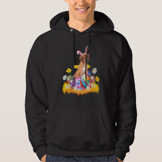 Funny Easter Rhodesian Ridgeback Dog Pasen Hoodie (Voorkant)