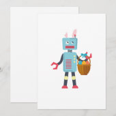 Funny Easter Robot Paasbunny voor jongens meisjes Feestdagenkaart (Voorkant / Achterkant)
