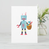 Funny Easter Robot Paasbunny voor jongens meisjes Feestdagenkaart (Staand voorkant)