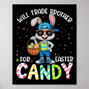 Funny Easter ruilt broertje in voor Snoep Kinder j Poster