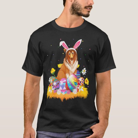 Funny Easter Shetland Sheepdog Paaszondag T-shirt (Voorkant)
