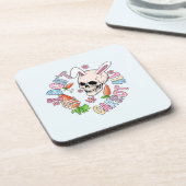 Funny Easter Skull Bier Onderzetter (Linkerzijde)