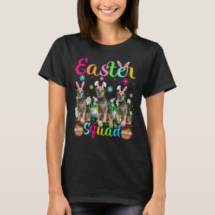 Funny Easter Squad Bunny Ear Border Terrier Dog Ha T-shirt