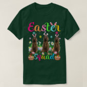 Funny Easter Squad Bunny Ear Irish Setter Dog Happ T-shirt (Design voorkant)