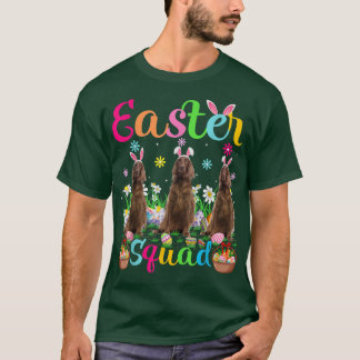 Funny Easter Squad Bunny Ear Irish Setter Dog Happ T-shirt