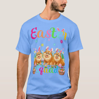 Funny Easter Squad Bunny Ear Pommommeren Blig T-shirt