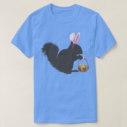 Funny Easter Squirrel Easter Basket and Bunny Ears T-shirt (Design voorkant)