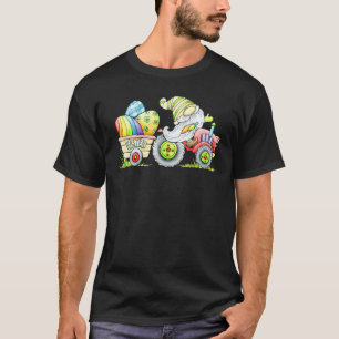 Funny Easter Tractor Gnome Boerderij Eggs Rabbit B T-shirt
