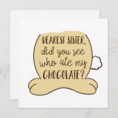 Funny Easter Typography Quote Cute Bunny Sister Feestdagenkaart (Voorkant / Achterkant)