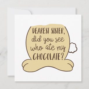 Funny Easter Typography Quote Cute Bunny Sister Feestdagenkaart