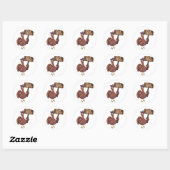 🦃🍗 Funny Eat Beef Thanksgiving Ronde Sticker (Vel)