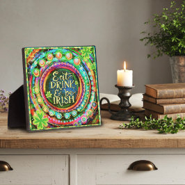 Funny Eat, Drink en Be Irish Quote Inspiratie Fotoplaat