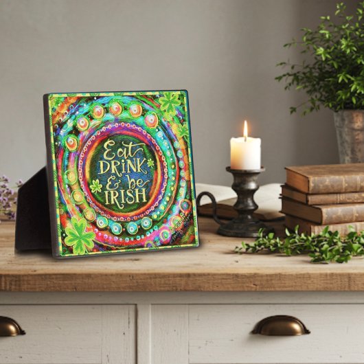 Funny Eat, Drink en Be Irish Quote Inspiratie Fotoplaat