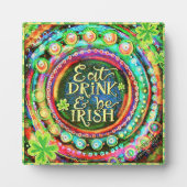 Funny Eat, Drink en Be Irish Quote Inspiratie Fotoplaat (Voorkant)