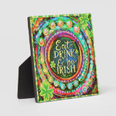 Funny Eat, Drink en Be Irish Quote Inspiratie Fotoplaat (Voorkant)