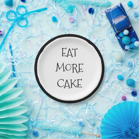 Funny Eat more Cake Modern Party dessert Paper Papieren Bordje