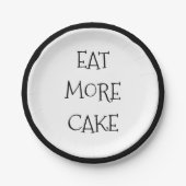 Funny Eat more Cake Modern Party dessert Paper Papieren Bordje (Voorkant)