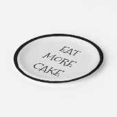 Funny Eat more Cake Modern Party dessert Paper Papieren Bordje (Gekanteld)