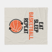 Funny eat sleep Basketball repeat word art  Fleece Deken (Voorkant (Horizontaal))