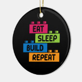Funny Eat Sleep Build Repo Cool Blocks Building Keramisch Ornament (Links)