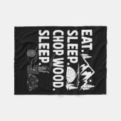 Funny Eat Sleep Chop Wood Repeat Lumberjack  Fleece Deken (Voorkant (Horizontaal))