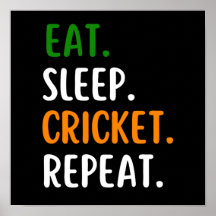 Funny Eat Sleep Cricket Herhalen