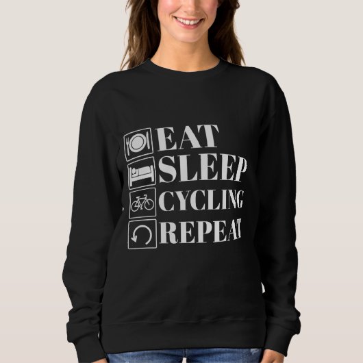 funny eat sleep cycling repeat for cyclists trui (Voorkant)