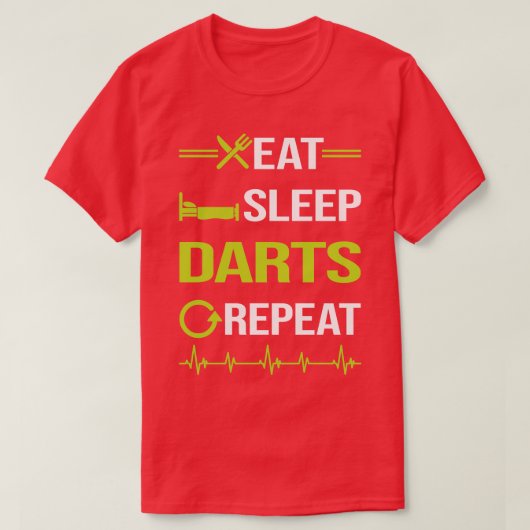 Funny Eat Sleep Herhaal Darts T-shirt (Design voorkant)